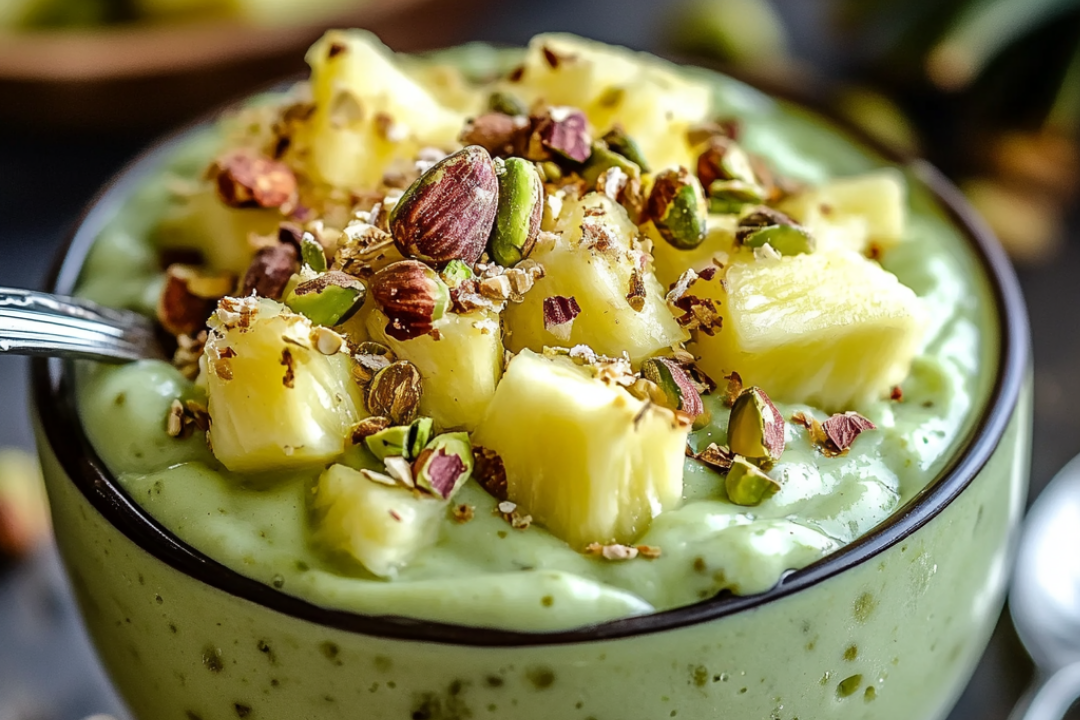 Fluffy Pistachio Pudding & Pineapple Delight