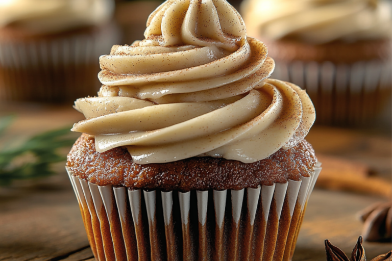 Cozy Gingerbread Cupcakes with Cinnamon Cream Cheese Frosting