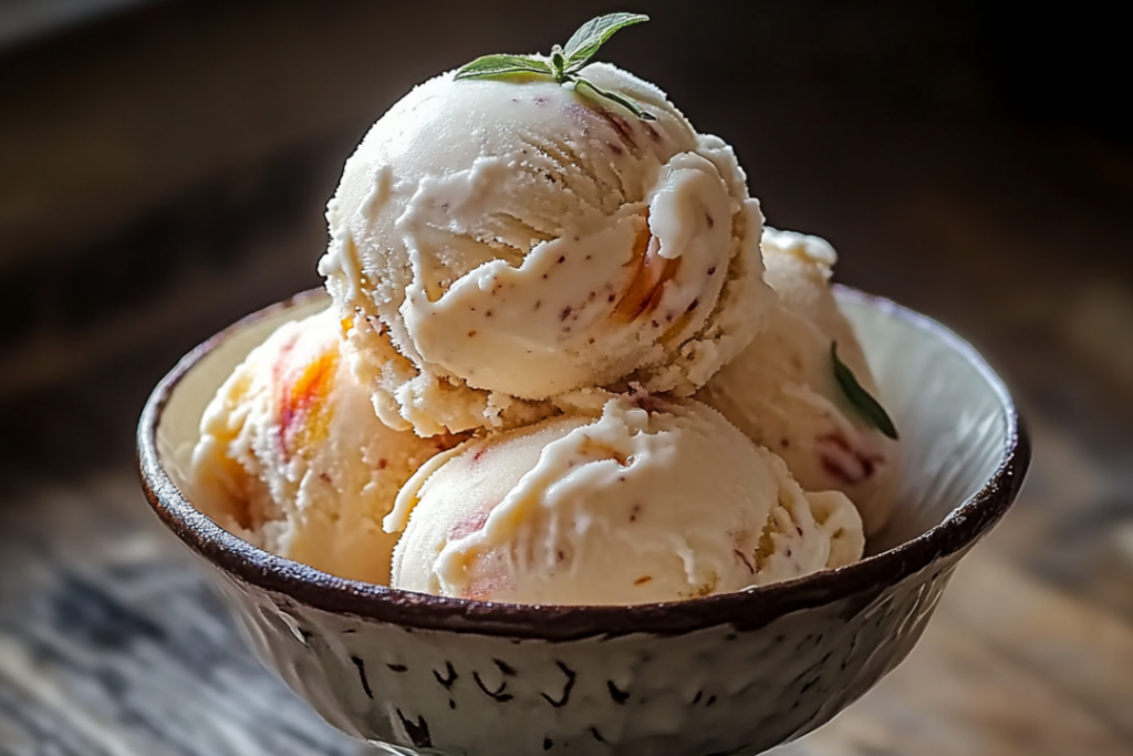 Homemade Peach Ice Cream