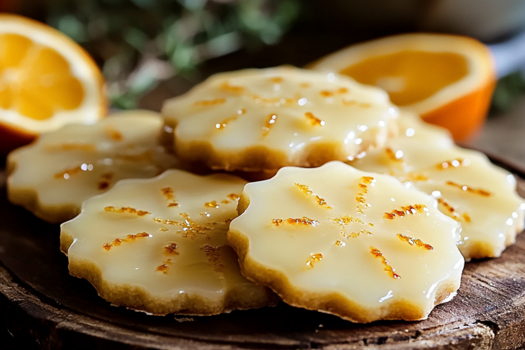 Cardamom Shortbread Cookies with Orange Glaze