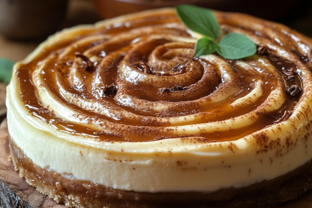 Cinnamon Roll Honeybun Cheesecake