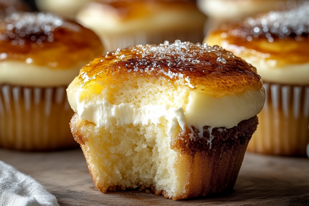 Vanilla Bean Crème Brûlée Cheesecake Cupcakes