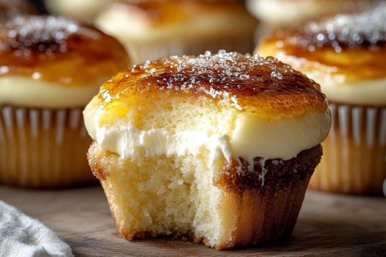 Vanilla Bean Crème Brûlée Cheesecake Cupcakes