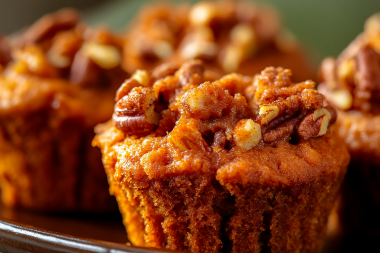 Sweet Potato Muffins with Cinnamon Pecan Streusel