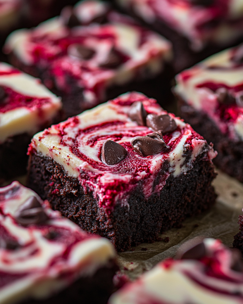 Red Velvet Cheesecake Swirl Brownies for Valentine’s Day