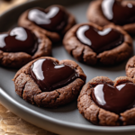 Heart-Shaped Chocolate Thumbprint Cookies