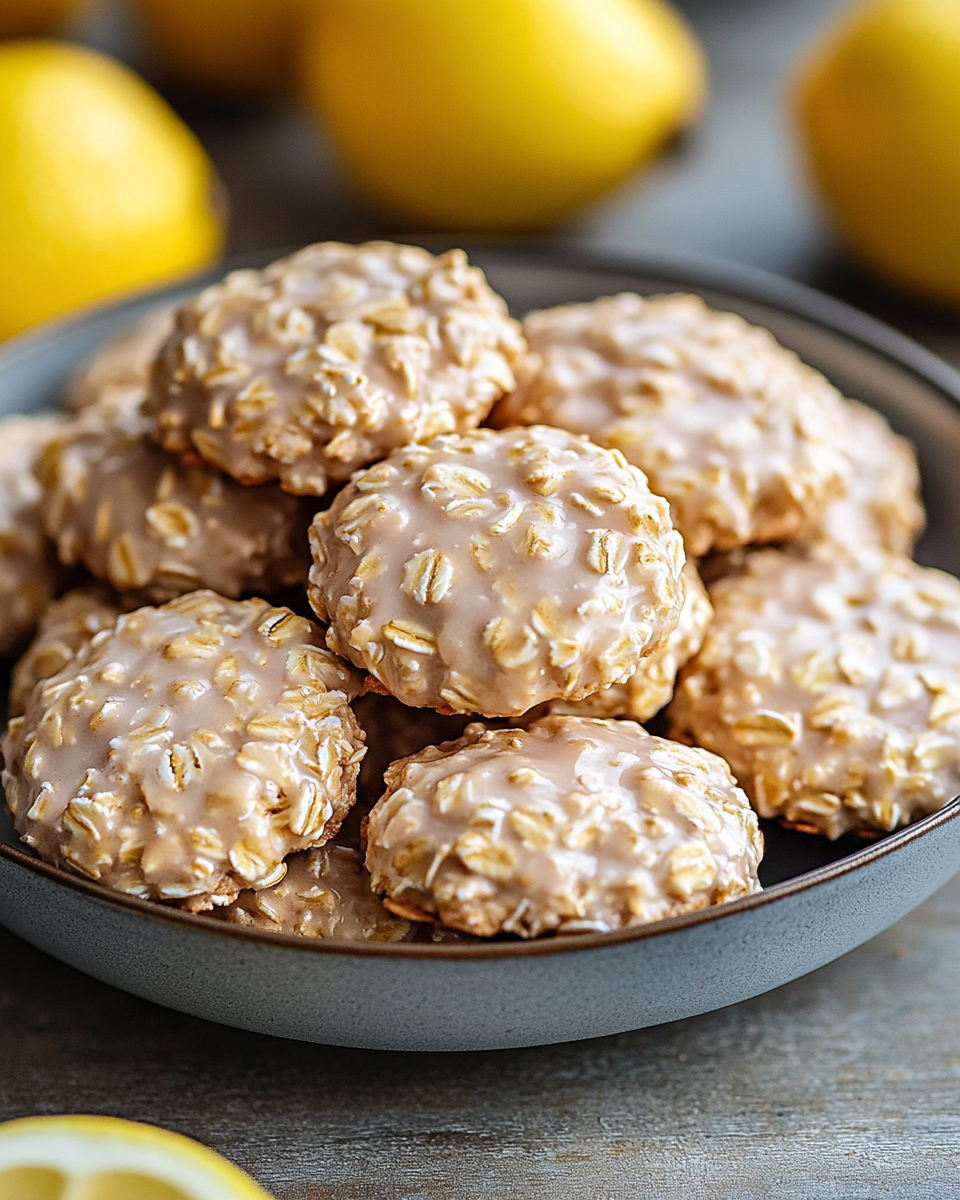 Lemon Oatmeal No-Bake Cookies