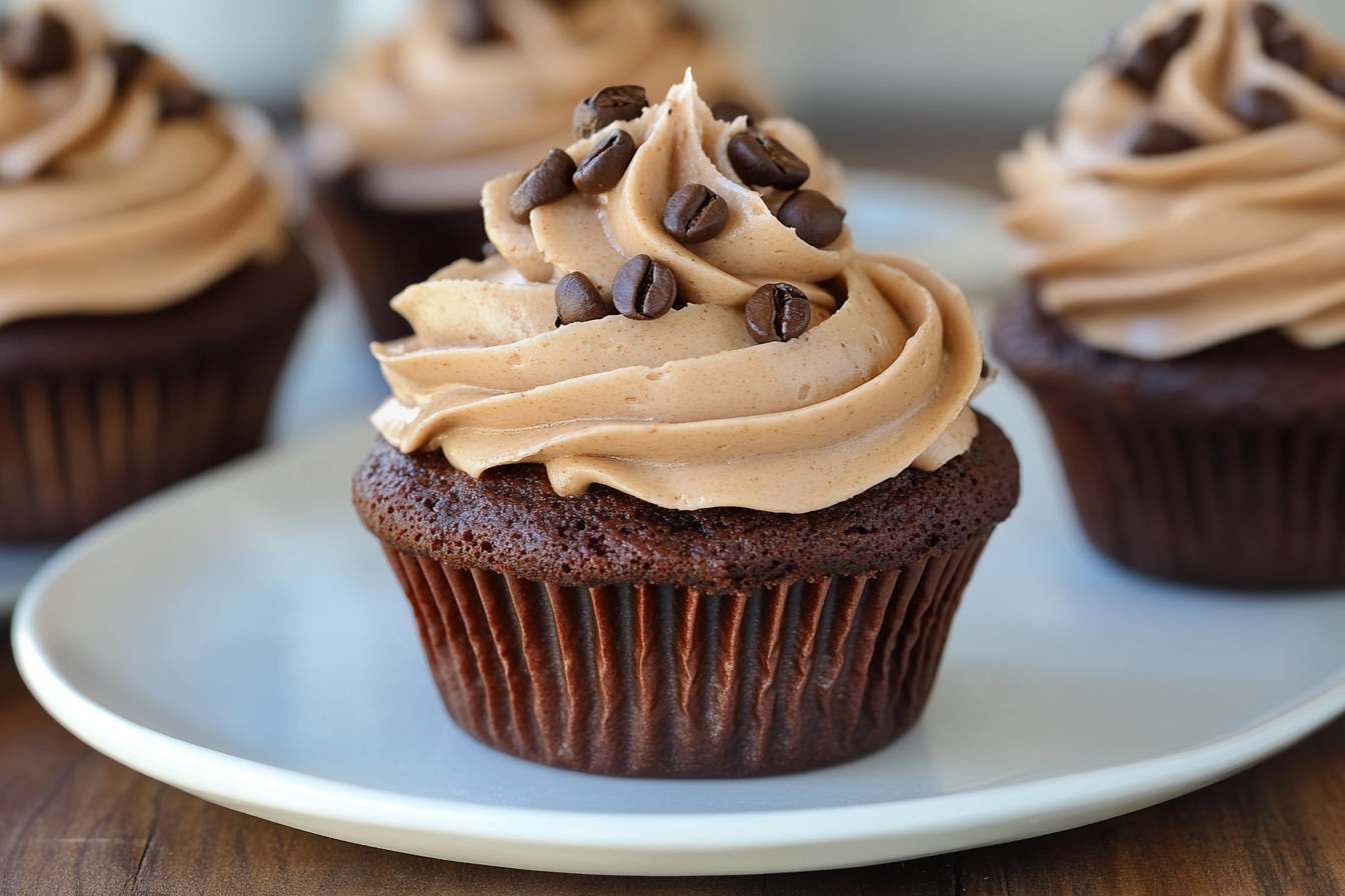 Espresso Brownie Cupcakes with Coffee Buttercream