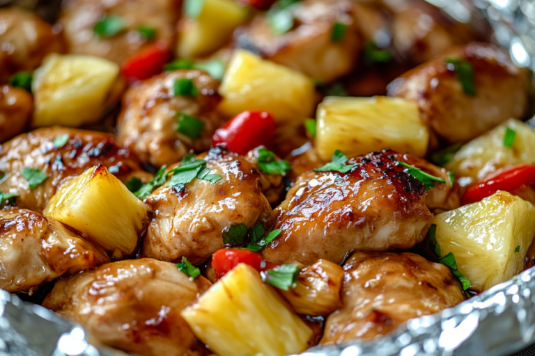 Teriyaki Chicken and Pineapple Foil Packets