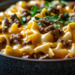 Easy Crockpot Cheesy Beef and Noodles