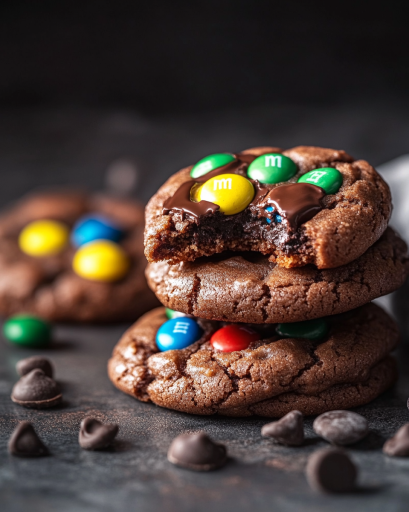 Chocolate Lava M&M Surprise Cookies