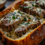 Steak Garlic Cheese Bread