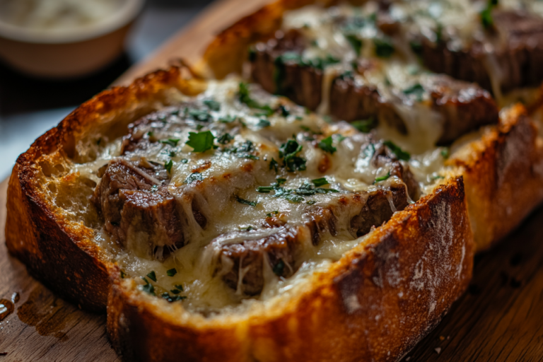 Steak Garlic Cheese Bread