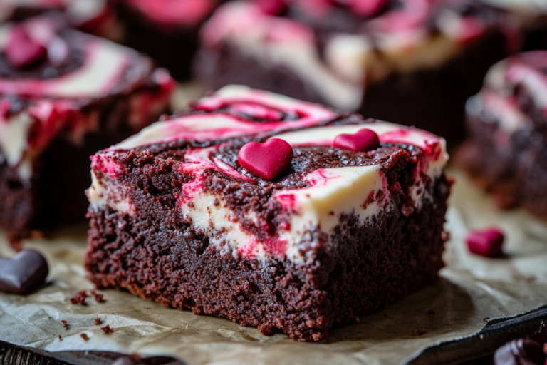 Red Velvet Cheesecake Swirl Brownies for Valentine’s Day