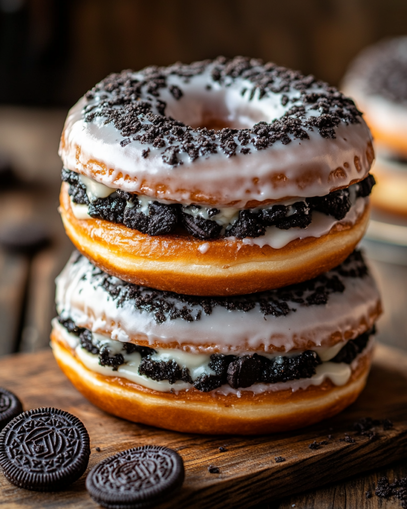 Oreo Cheesecake Stuffed Donut Burger