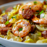 Fried Cabbage with Shrimp & Sausage