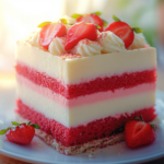 Vanilla Strawberry Ombre Cake