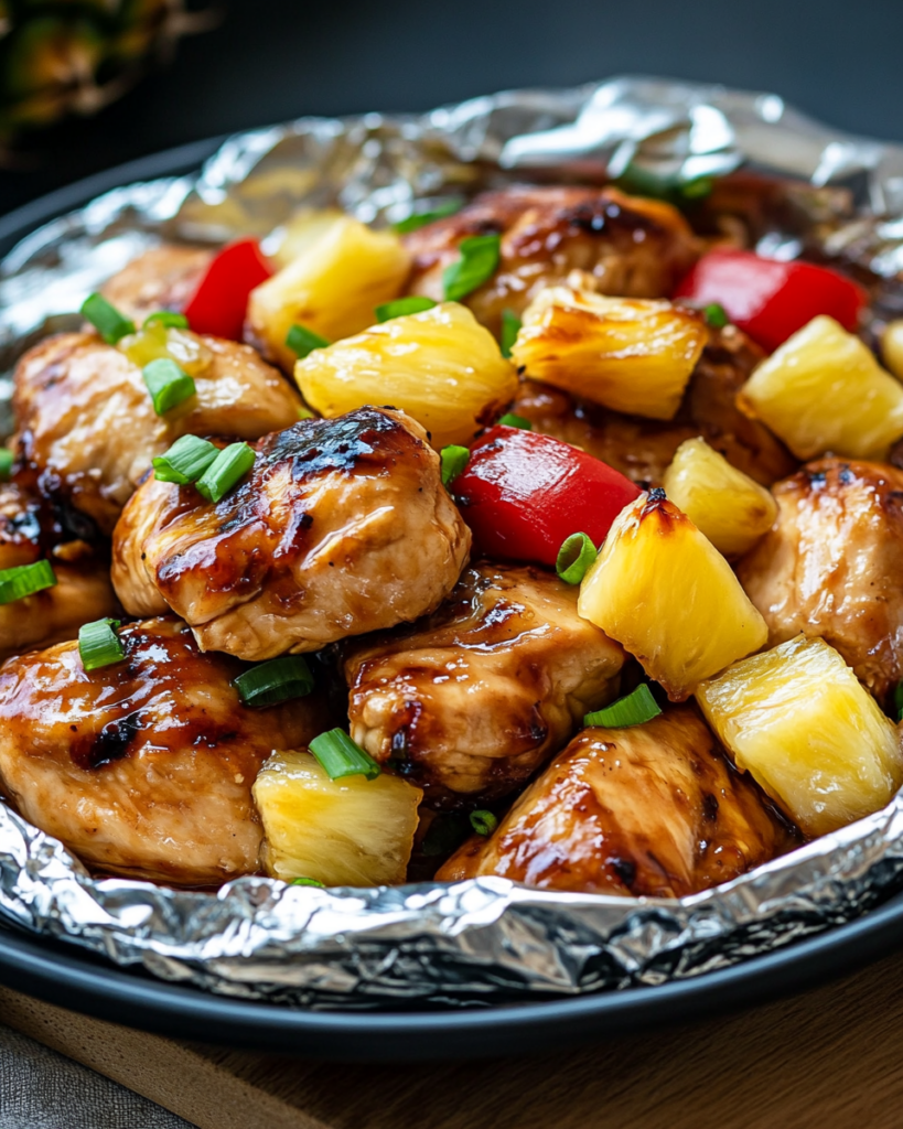 Teriyaki Chicken and Pineapple Foil Packets