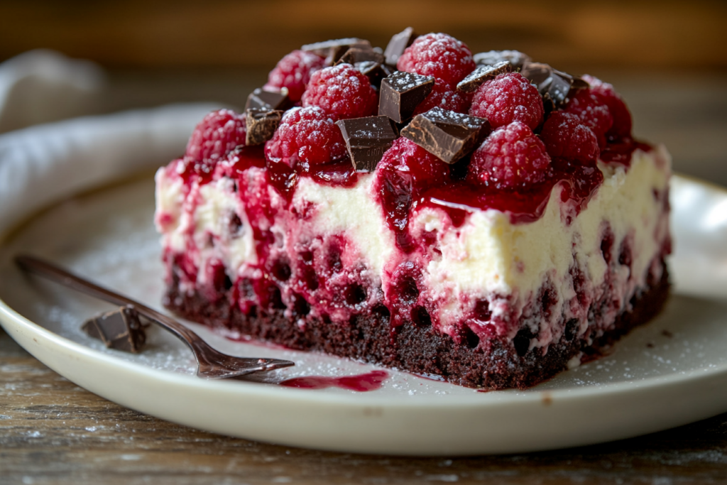 Raspberry Chocolate Poke Cake for Valentine’s Day