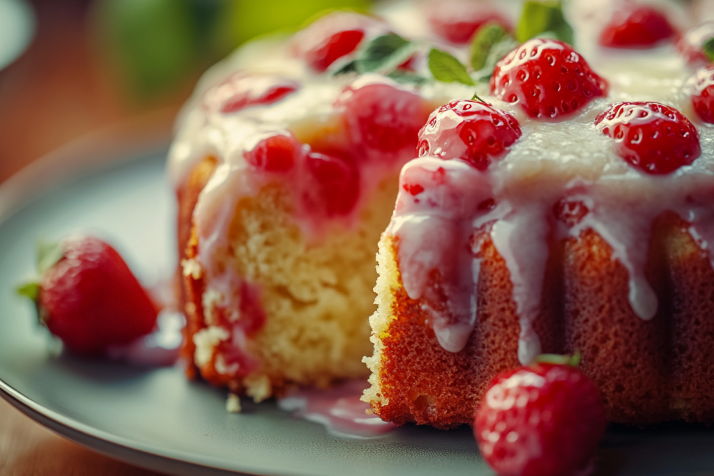 Lemon Cream Cheese Strawberry Pound Cake