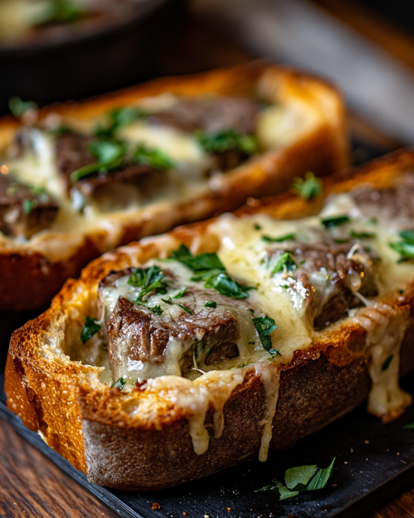 Steak Garlic Cheese Bread