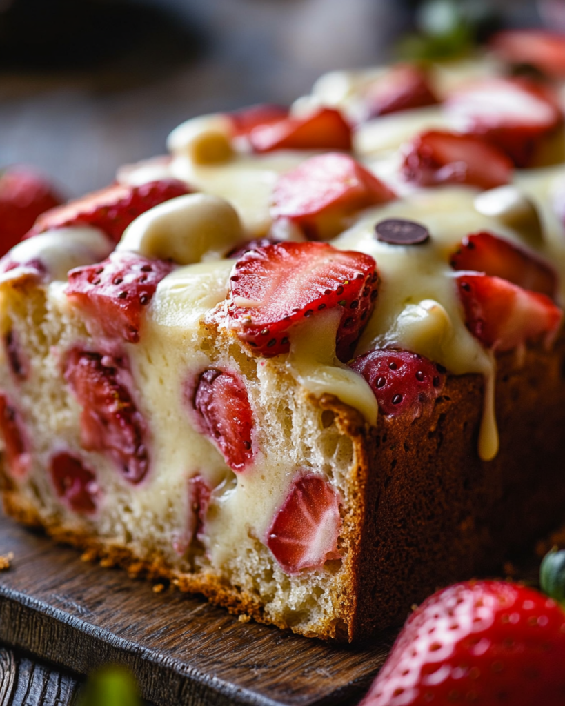 Sourdough White Chocolate Chip Strawberry Bread