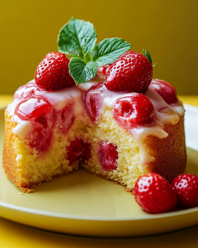 Lemon Cream Cheese Strawberry Pound Cake